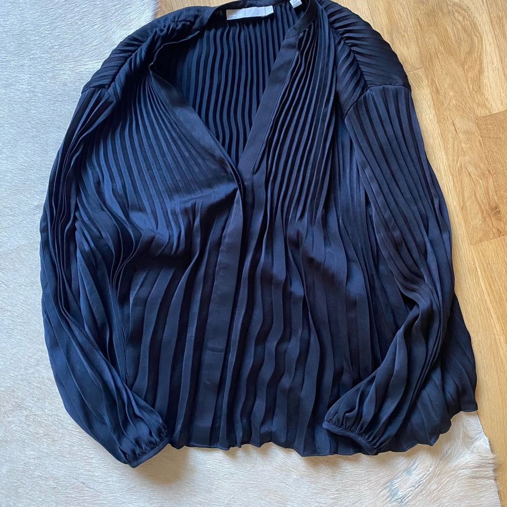 Vince Black Pleated Blouse